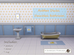 Sims 4 — Rubber Ducks Dauntless Bathroom by Garbelishe — This Rubber Duck themed bathroom set includes: *Picture *Towel