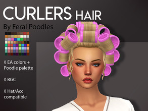 Sims 4 — Curlers Hair by feralpoodles — A hair rolled with curlers, perfect for the Spa Day revamp!! -69 swatches (18 EA