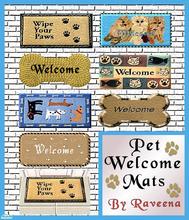 Sims 2 — Pet Welcome Mats by Raveena — Show your love of your pets by putting one of these charming welcome mats by your