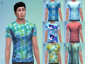 Sims 4 — Mens' Top Pattern Recolour Set by Greyity — Recolours of base game tops, I've put patterns and shadow so they