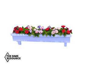 Sims 4 — How Does Your Garden Grow Flower Box by seimar8 — Maxis match flower box with dahlias and double petunias Get