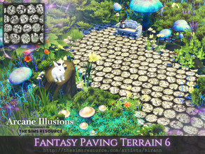 Sims 4 — Arcane Illusions - Fantasy Paving Terrain 6 by Rirann — Fantasy Paving Terrain paint with grey round stones Base