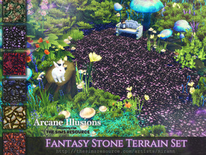 Sims 4 — Arcane Illusions - Fantasy Stone Terrain Set by Rirann — Fantasy Stone Terrain paints Base game