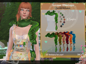 Sims 4 — Arcane Illusions_ Herbolaria Fairy / scarf by DanSimsFantasy — Scarf with leaf look . It has 16 samples.