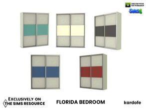 Sims 4 — Florida Bedroom_Dresser 2 by kardofe — Sliding door wardrobe in five colour options