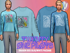 Sims 4 — Twenty One Pilots; Dragon Box Blue/White Package by TestimentV — Long sleeves from band Twenty One Pilots, based