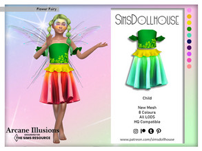 Sims 4 — Arcane Illusions - Flower Fairy (Child) by SimsDollhouse — Arcane Illusions' Upsidedown Flower Fairy outfit for