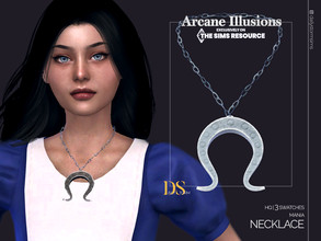 Sims 4 — Arcane Illusions - Mania Necklace by DailyStorm — Metal horseshoe necklace. Available in 3 colors. Arcane