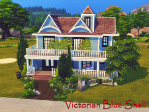 Sims 4 — Victorian Blue Shell- No CC by GenkaiHaretsu — Big blue shell in victorian style.