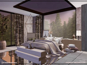 Sims 4 — Honey Bedroom by Moniamay72 — A beautiful honey accent Bedroom in modern style.The room is made of small walls.