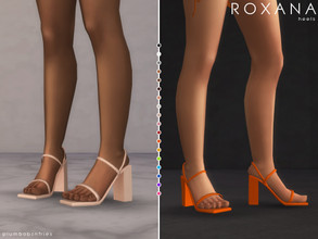 Sims 4 — ROXANA | heels by Plumbobs_n_Fries — Chunky block heel slingback sandals New Mesh HQ Texture Female | Teen -