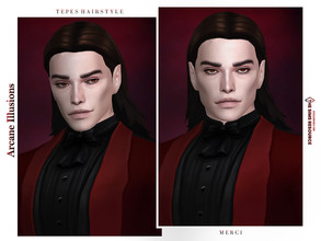 Sims 4 — TSR-Arcane Illusions Tepes Hairstyle by -Merci- — New Maxis Match Hairstyle for Sims4. -24 EA Colours. -For
