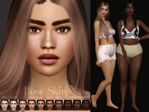 Sims 4 — Rose Skin by MSQSIMS — This Skin is available in 10 Colors from light to dark. It is suitable for Female from