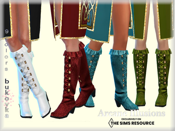 Sims 4 — Arcane Illusions - Magician Costum Boots by bukovka — Boots for women from teenagers to old age. Installed