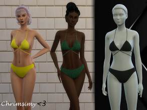 Sims 4 — Wrap Tied Swimsuit by chrimsimy — A bikini with the straps wrapped around and tied on the back! Available in