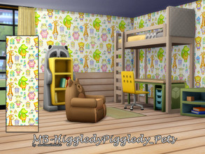 Sims 4 — MB-HiggledyPiggledy_Pets by matomibotaki — MB-HiggledyPiggledy_Pets Funny children's wallpaper with skirting