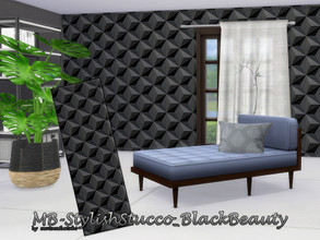 Sims 4 — MB-StylishStucco_BlackBeauty by matomibotaki — MB-StylishStucco_BlackBeauty Extravagant wall cladding in black.