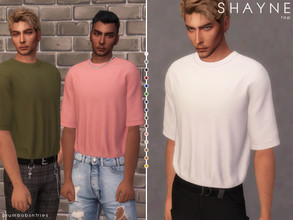 Sims 4 — SHAYNE | top by Plumbobs_n_Fries — Oversized t-shirt New Mesh HQ Texture Male | Teen - Elders Hot Weather