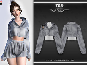 Sims 4 — PJ SET-159 (TOP) BD552 by busra-tr — 10 colors Adult-Elder-Teen-Young Adult For Female Custom thumbnail