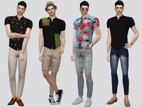 Sims 4 — Into Patterned Shirt by McLayneSims — TSR EXCLUSIVE Standalone item 10 Swatches MESH by Me NO RECOLORING Please