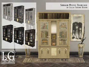 Sims 4 — Simhain Mystic Bookcase by LilliaGreene — Magic books and mystical tomes all fit nicely in this repository of