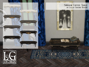 Sims 4 — Simhain Coffee Table by LilliaGreene — A coffee table with witchy accents.