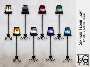 Sims 4 — Simhain Floor Lamp by LilliaGreene — Both dark and light in one, it stands in the shadows, basking in them or