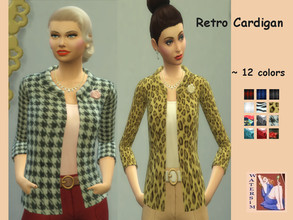 Sims 4 — ws Retro Cardigan Flowers  by watersim44 — Inspired clothing of the retro- and vintage look. ~ Teen to Elder ~