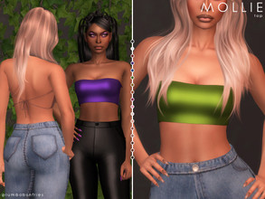 Sims 4 — MOLLIE | top  by Plumbobs_n_Fries — Back laced silk tube top New Mesh HQ Texture Female | Teen - Elders Hot