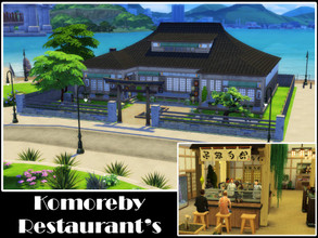 Sims 4 — Komorebi's Restaurant (no CC) by Youlie25 — Sul Sul, Here is an asian restaurant with a sushi bar. The chef is