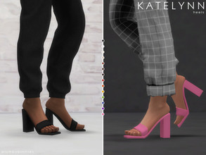 Sims 4 — KATELYNN | heels by Plumbobs_n_Fries — Block heel sandals New Mesh HQ Texture Female | Teen - Elders Hot Weather