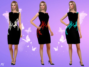 Sims 4 — Lianne Basic Black Dress by MeuryVidal — A template for simple or formal parties.