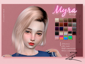 Sims 4 — Myra hairstyle_Zy(kid version) by _zy — 24 SWATCHES HQ COMPATIBLE HAT COMPATIBLE ALL LODS