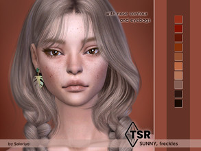 Sims 4 — Freckles Sunny by soloriya — Freckles with nose contour and eyebags in 10 colors. Category - Blush. All ages,
