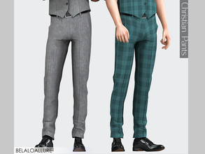 Sims 4 — Belaloallure_Christian pants ( patreon) by belal19972 — Simple and sleek belted pants for your sims , enjoy :) 