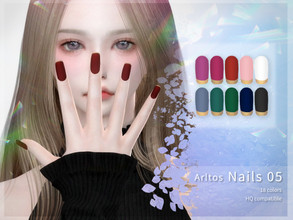 Sims 4 — matte nails (rings) / 5 by Arltos — 18 colors. HQ compatible ++++HERE!++++ TYPE: rings ++++++++++++
