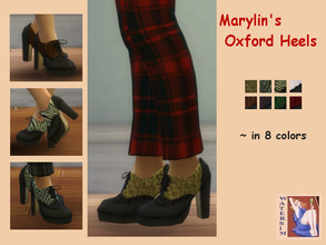 Sims 4 — ws Marylins Oxford Heels - RC by watersim44 — Inspired of Marylin's retro- vintage look. This is a standalone
