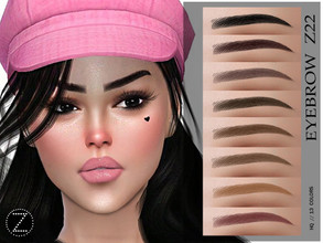 Sims 4 — EYEBROW Z22 by ZENX — -Base Game -All Age -For Female -13 colors -Works with all of skins -Compatible with HQ