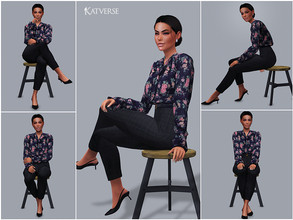Sims 4 — Pose Pack 29 by KatVerseCC — Another set of sitting poses for your Sims 4 game. I hope you enjoy! 5 poses total