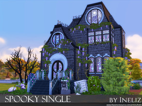 Sims 4 — Spooky Single by Ineliz — This Spooky Single house is ideal for a lonely vampire or witch sims that want to live