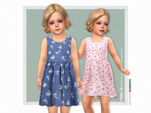 Sims 4 — Vera Dress by lillka — Vera Dress 12 swatches Base game compatible Custom thumbnail Hair by
