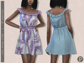 Sims 4 — Lulu Dress. by Pipco — A trendy dress in 30 colors. Base Game Compatible New Mesh All Lods HQ Compatible