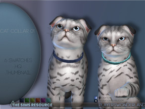Sims 4 — Cat Collar 01 by PlayersWonderland — Get this stylish but simple collar for your cats in 6 different colors! It