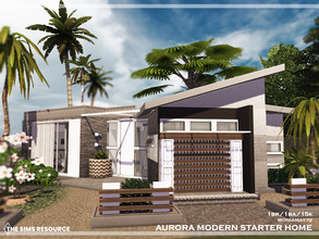 Sims 4 — Aurora Modern Starter Home by Moniamay72 — Beautiful modern starter home, elegant and chic, this clean-lined