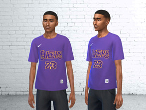 Sims 4 — Los Angeles Lakers T-shirt Lebron 23 by AeroJay — - Los Angeles Lakers T-shirt Lebron 23 - 1 Color - Don't