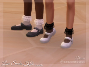 Sims 4 — Lace Socks Kids by Dissia — White or black socks with frilly lace Available in 6 swatches (white or black,