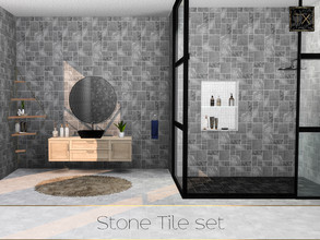 Sims 4 — Stone Tile Set by theeaax — Matching Stone Tile Set Set includes: 1 Stone Tile Wall 1 Stone Tile Floor 6 Color