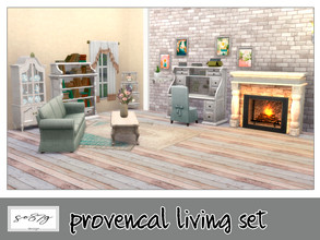 Sims 4 — Provecal living set by so87g — Provencal bookcase: cost 1500$, you can find it in Storage - Bookshelf. Provencal