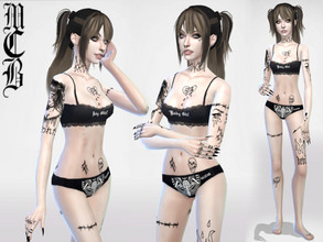 Sims 4 — Random E-Girl/E-Boy Tattoos part.1. by MaruChanBe2 — Some unique "bit" homemade looking tattoos for