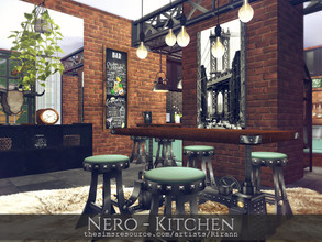 Sims 4 — Nero - Kitchen - TSR CC Only by Rirann — Nero kitchen is an industrial loft style room in black, brown colors